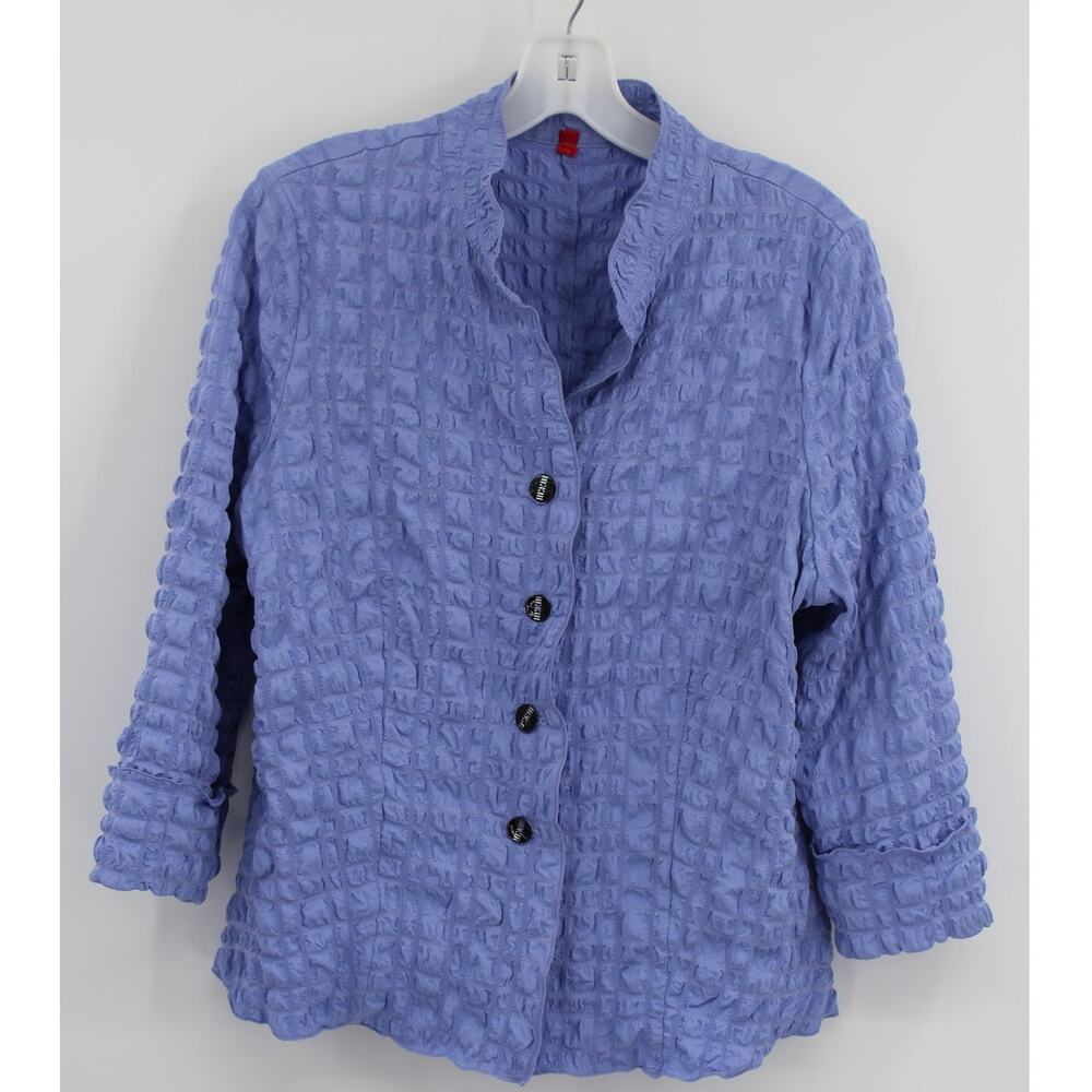 IC Collection Stand Collar Short Jacket in Periwinkle size Medium